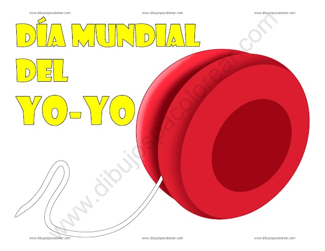 Día mundial del Yo-yo dibujo a color y para colorear